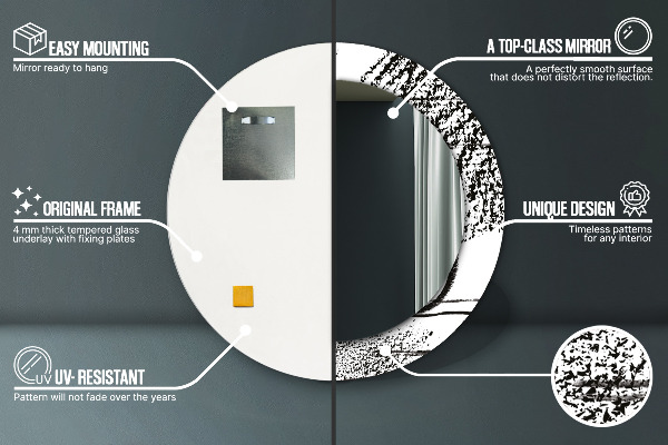 Lustro ścienne dekoracyjne okrągłe Wzór graffiti