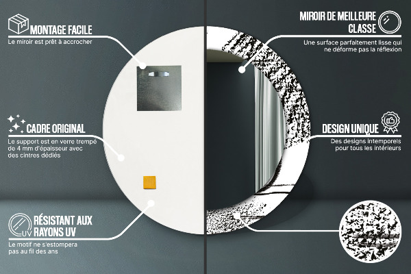 Lustro ścienne dekoracyjne okrągłe Wzór graffiti