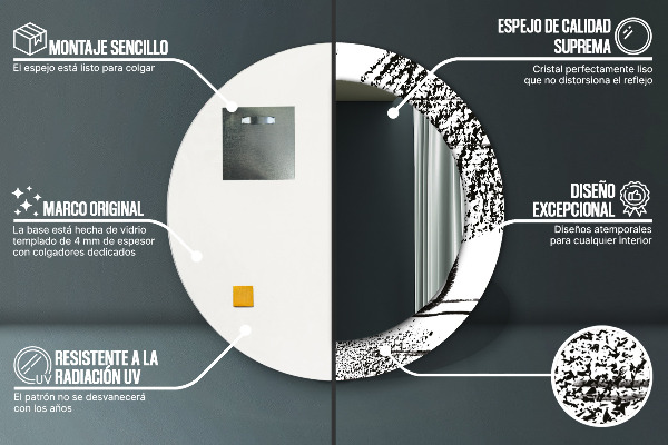 Lustro ścienne dekoracyjne okrągłe Wzór graffiti