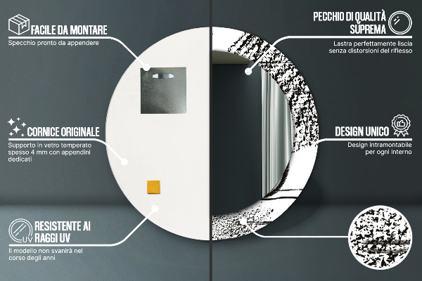 Lustro ścienne dekoracyjne okrągłe Wzór graffiti