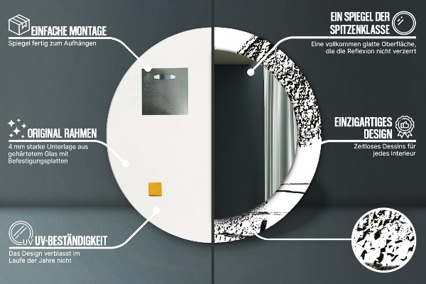 Lustro ścienne dekoracyjne okrągłe Wzór graffiti