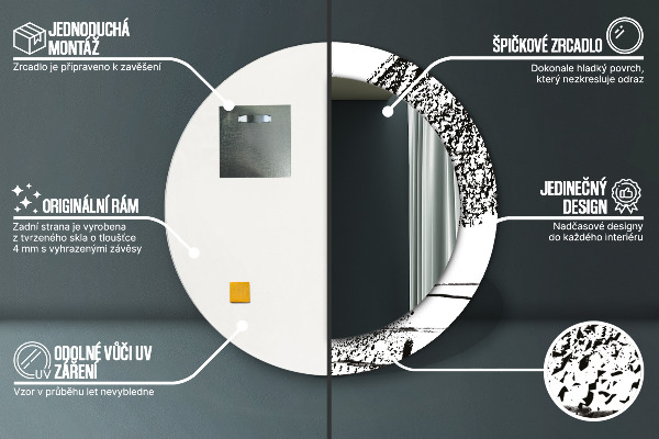Lustro ścienne dekoracyjne okrągłe Wzór graffiti
