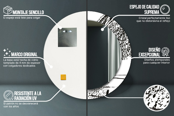 Lustro ścienne dekoracyjne okrągłe Wzór graffiti