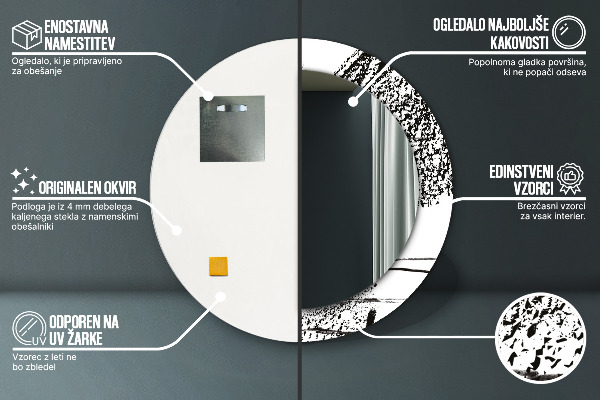 Lustro ścienne dekoracyjne okrągłe Wzór graffiti