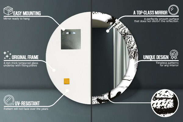 Lustro ścienne dekoracyjne okrągłe Wzór graffiti