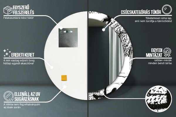 Lustro ścienne dekoracyjne okrągłe Wzór graffiti