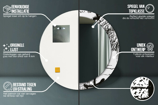 Lustro ścienne dekoracyjne okrągłe Wzór graffiti