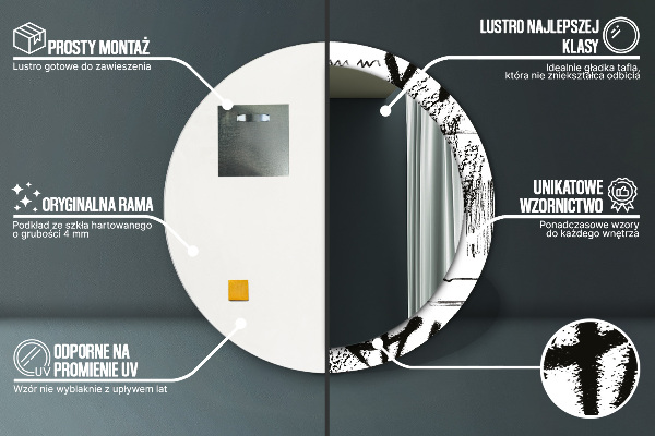 Lustro ścienne dekoracyjne okrągłe Wzór graffiti