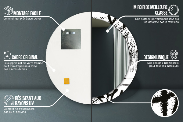 Lustro ścienne dekoracyjne okrągłe Wzór graffiti