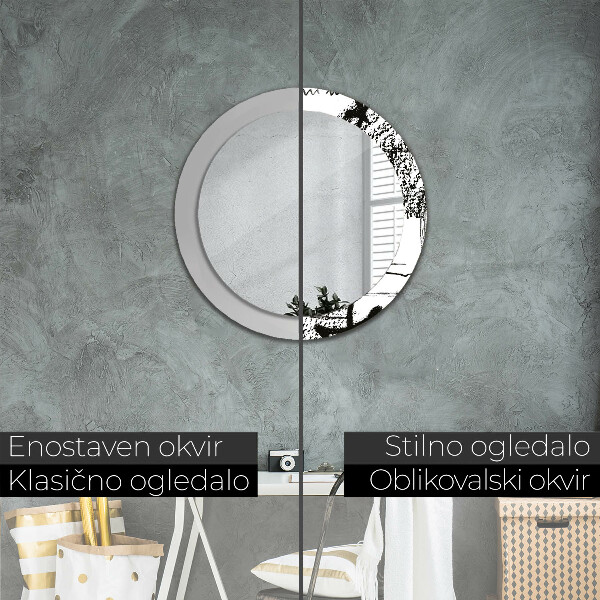 Lustro ścienne dekoracyjne okrągłe Wzór graffiti