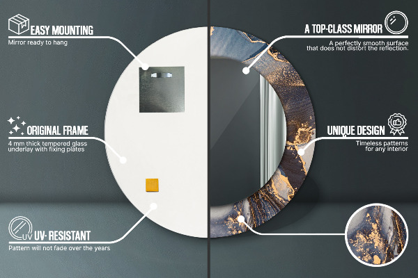 Lustro ścienne dekoracyjne okrągłe Abstrakcyjny płyn