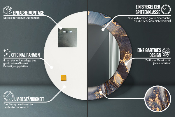 Lustro ścienne dekoracyjne okrągłe Abstrakcyjny płyn