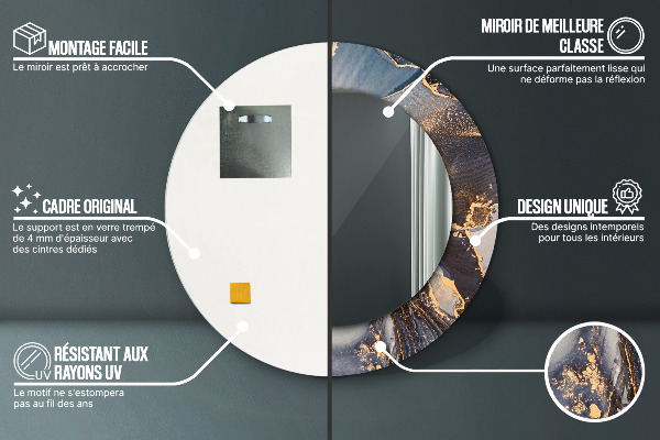 Lustro ścienne dekoracyjne okrągłe Abstrakcyjny płyn