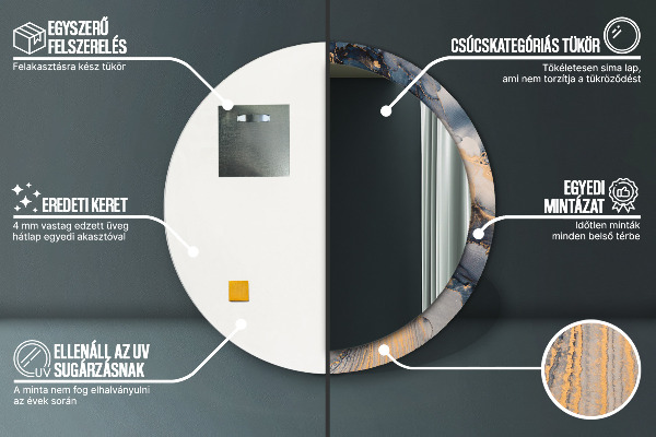 Lustro ścienne dekoracyjne okrągłe Abstrakcyjny płyn
