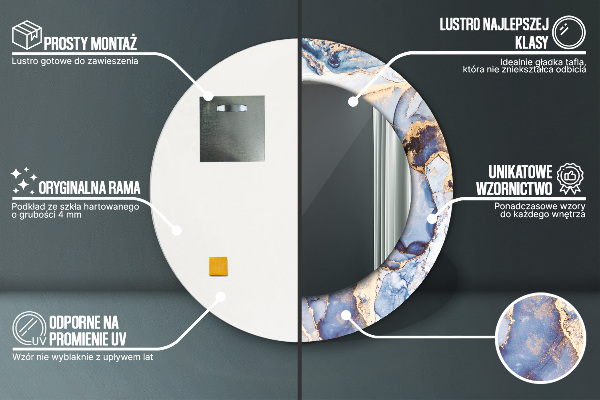 Lustro ścienne dekoracyjne okrągłe Abstrakcyjna płynna sztuka