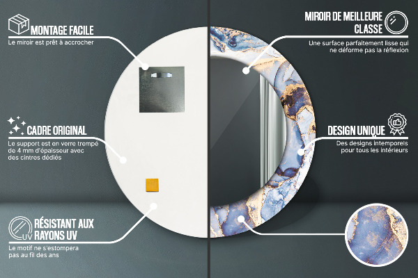 Lustro ścienne dekoracyjne okrągłe Abstrakcyjna płynna sztuka