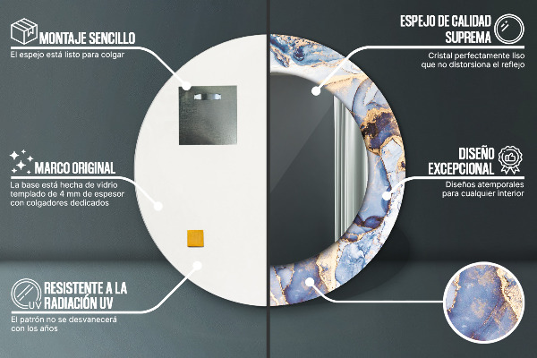 Lustro ścienne dekoracyjne okrągłe Abstrakcyjna płynna sztuka