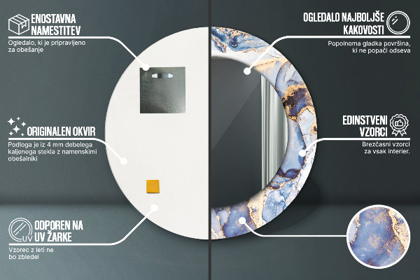 Lustro ścienne dekoracyjne okrągłe Abstrakcyjna płynna sztuka