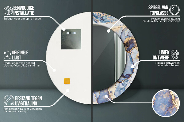 Lustro ścienne dekoracyjne okrągłe Abstrakcyjna płynna sztuka