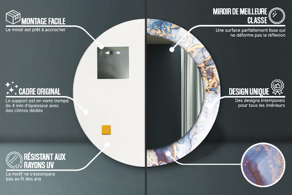 Lustro ścienne dekoracyjne okrągłe Abstrakcyjna płynna sztuka