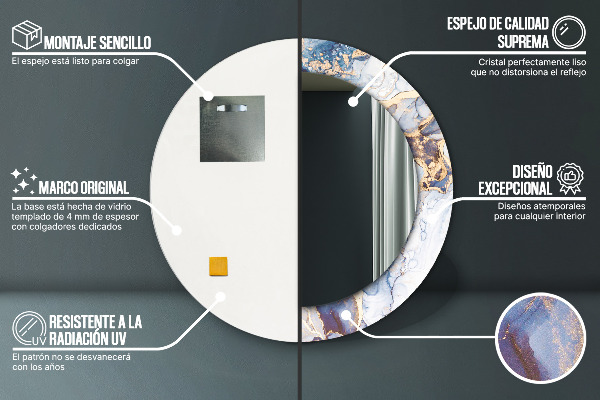 Lustro ścienne dekoracyjne okrągłe Abstrakcyjna płynna sztuka