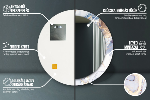 Lustro ścienne dekoracyjne okrągłe Abstrakcyjna płynna sztuka