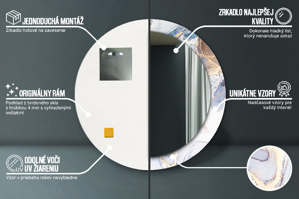 Lustro ścienne dekoracyjne okrągłe Abstrakcyjna płynna sztuka