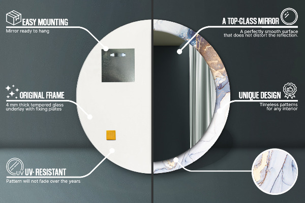 Lustro ścienne dekoracyjne okrągłe Abstrakcyjna płynna sztuka