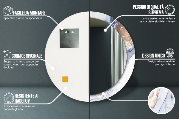 Lustro ścienne dekoracyjne okrągłe Abstrakcyjna płynna sztuka