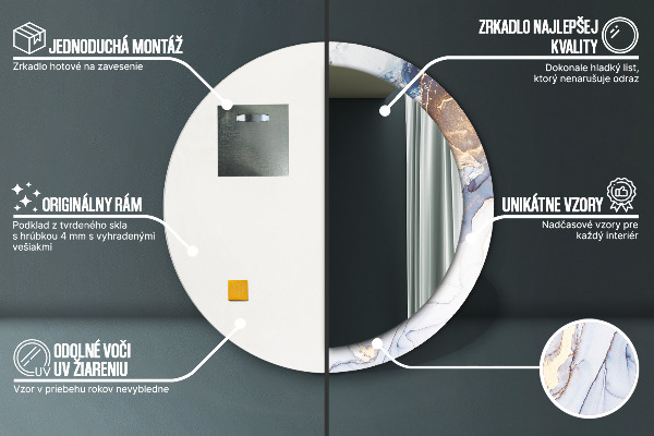 Lustro ścienne dekoracyjne okrągłe Abstrakcyjna płynna sztuka