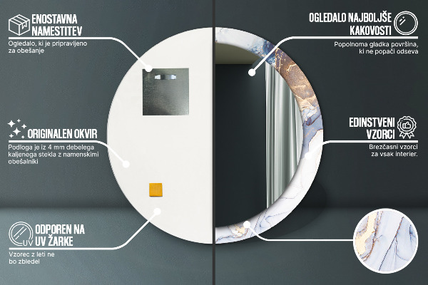 Lustro ścienne dekoracyjne okrągłe Abstrakcyjna płynna sztuka