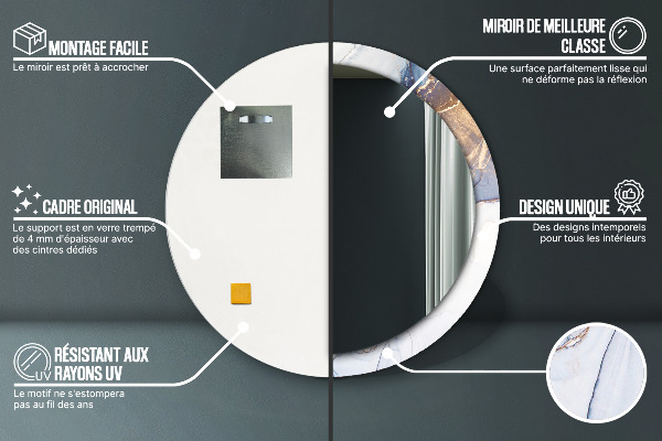 Lustro ścienne dekoracyjne okrągłe Abstrakcyjna płynna sztuka