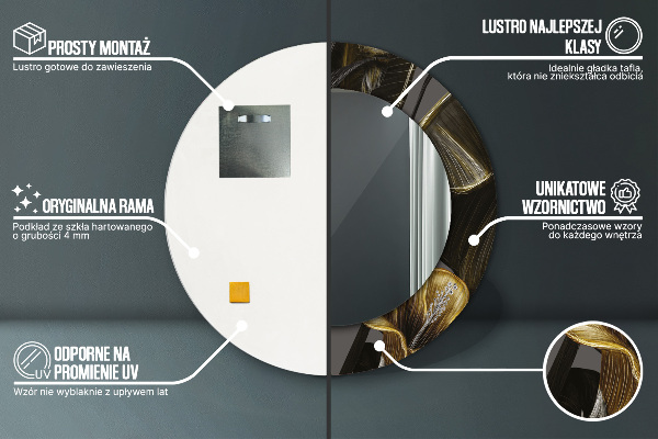 Lustro ścienne dekoracyjne okrągłe Kwiaty hibiskusa