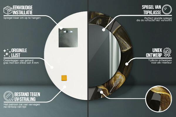 Lustro ścienne dekoracyjne okrągłe Kwiaty hibiskusa