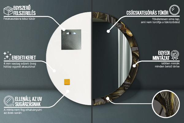 Lustro ścienne dekoracyjne okrągłe Kwiaty hibiskusa