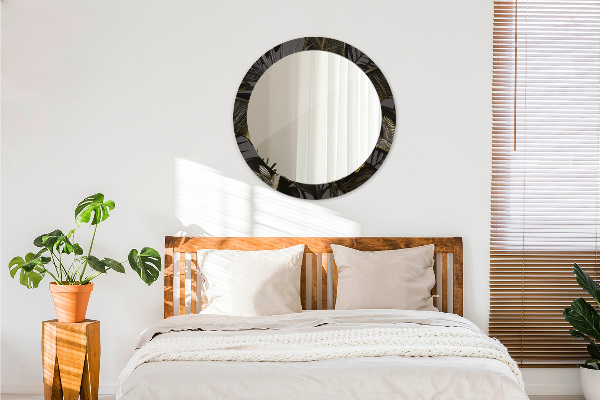 Lustro ścienne dekoracyjne okrągłe Kwiaty hibiskusa