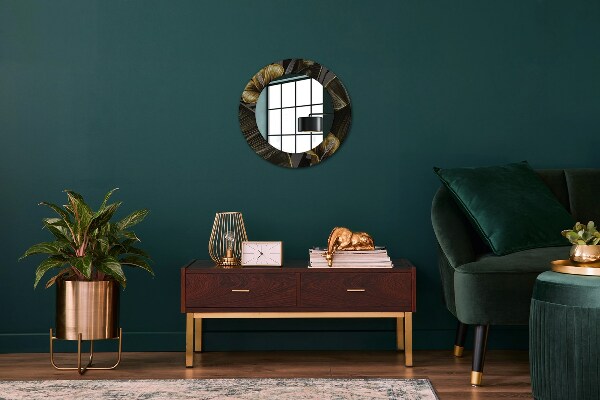 Lustro ścienne dekoracyjne okrągłe Kwiaty hibiskusa