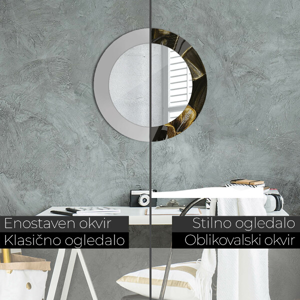 Lustro ścienne dekoracyjne okrągłe Kwiaty hibiskusa