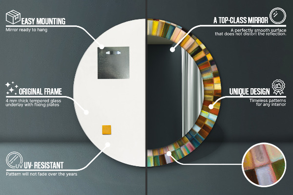 Lustro ścienne dekoracyjne okrągłe Abstrakcyjny wzór radialny