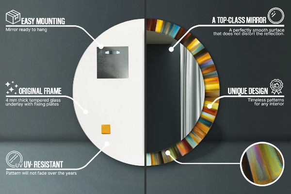 Lustro ścienne dekoracyjne okrągłe Abstrakcyjny wzór radialny