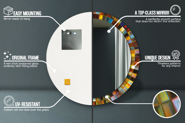 Lustro ścienne dekoracyjne okrągłe Abstrakcyjny wzór radialny