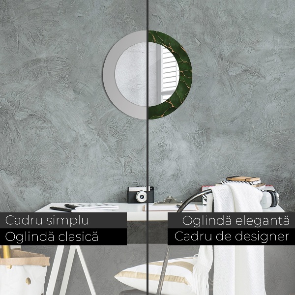 Lustro ramka z nadrukiem okrągłe Abstrakcyjny liść