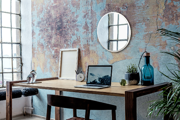 Okrągłe lustro do przedpokoju w białej ramie fi 100 cm