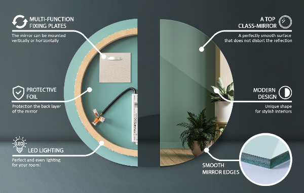 Okragłe lustro LED do łazienki fi 100 cm