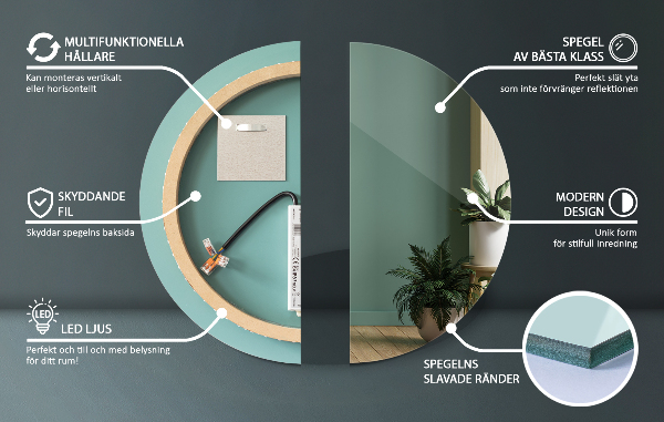 Okragłe lustro LED do łazienki fi 60 cm