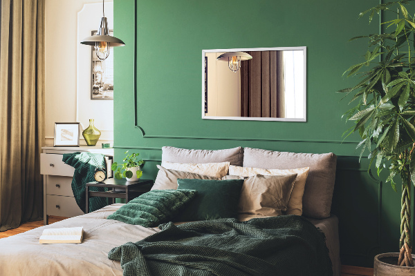 Prostokątne lustro biała rama 70x50 cm