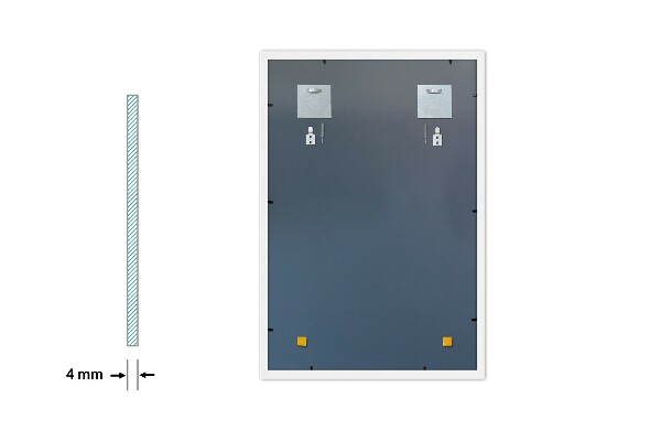 Lustro prostokątne biała ramka do sypialni 100x70 cm