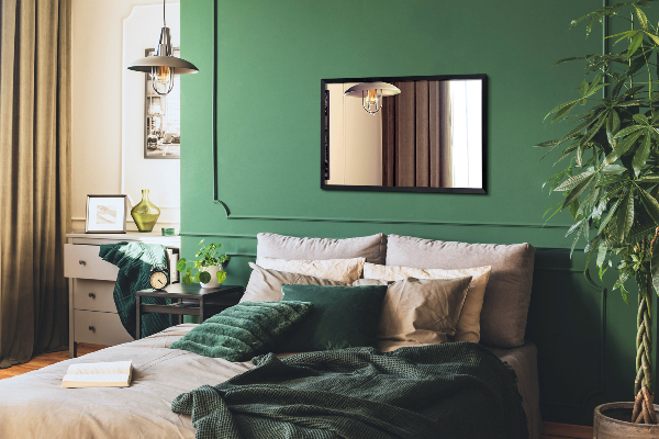 Lustro w czarnej ramie do przedpokoju 50x50 cm