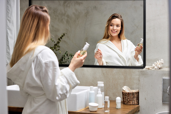 Lustro prostokątne do salonu w czarnej ramie 60x40 cm