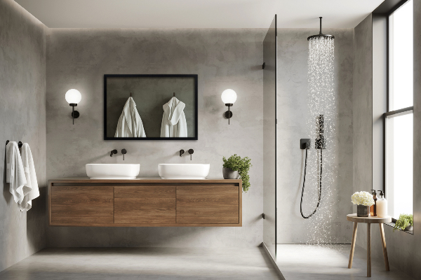 Prostokątne lustro czarna rama do salonu 70x50 cm